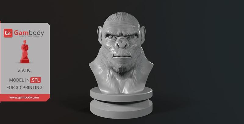 Koba Monkey Bust 3D Printing Miniature | Static