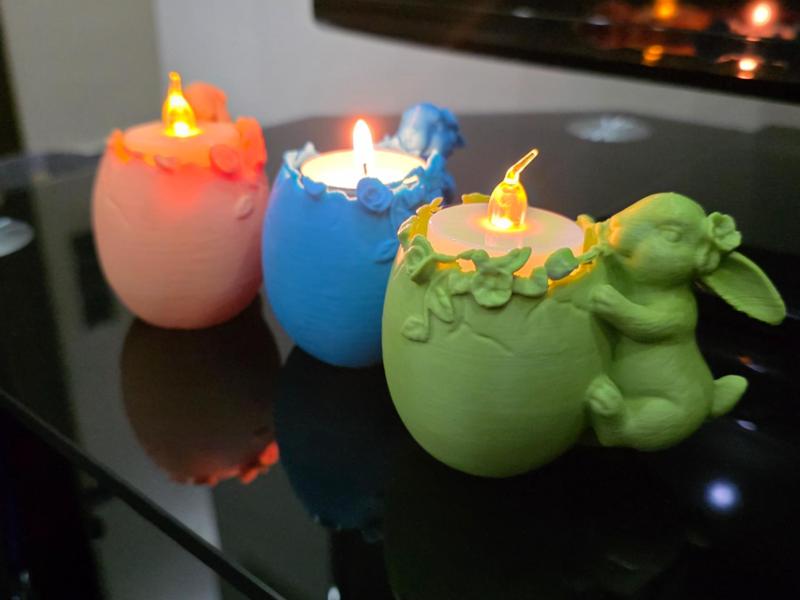 Easter bunny egg tealight