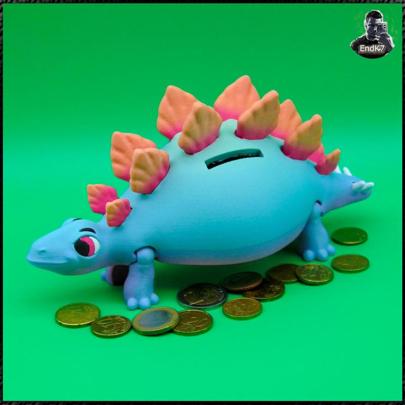 Stegosaurus Piggy Bank – separated parts
