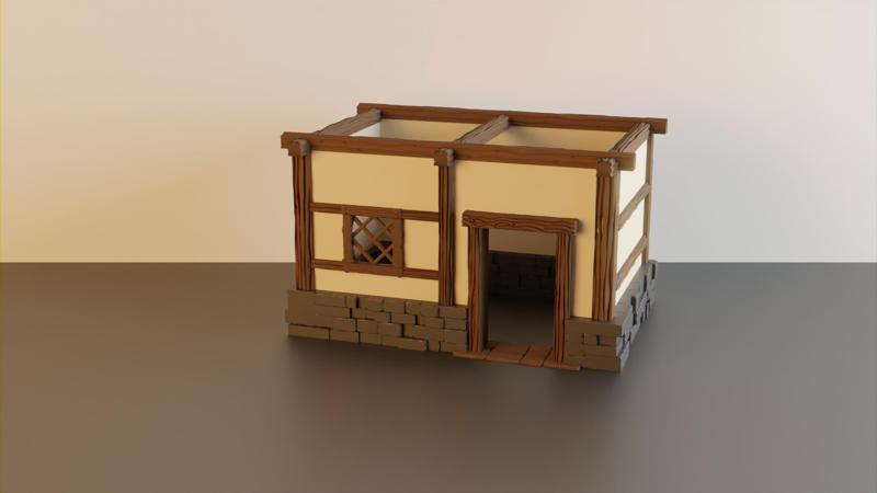 Stone house with stucco – wargaming terrain