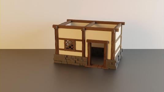 Stone house with stucco – wargaming terrain