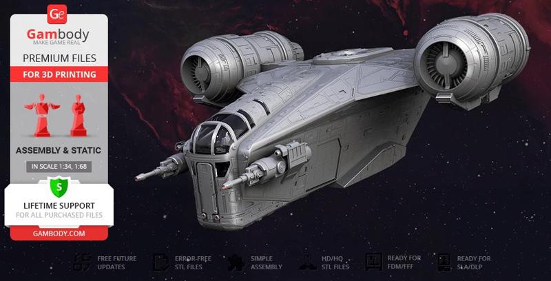 Razor Crest STL files for 3D Printing | Assembly Model
