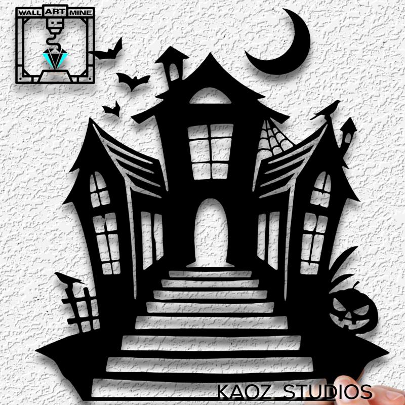 haunted house wall art halloween wall decor ghost town decoration