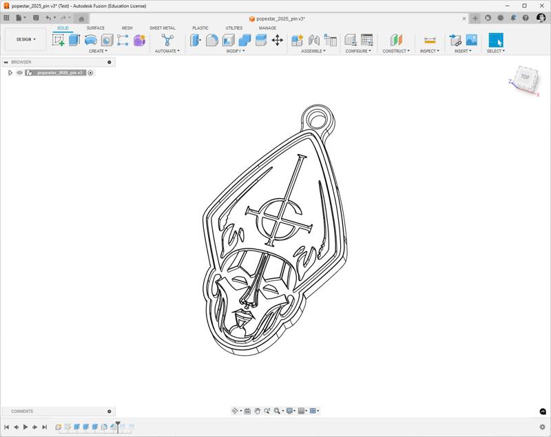 Popestar pin and pendant