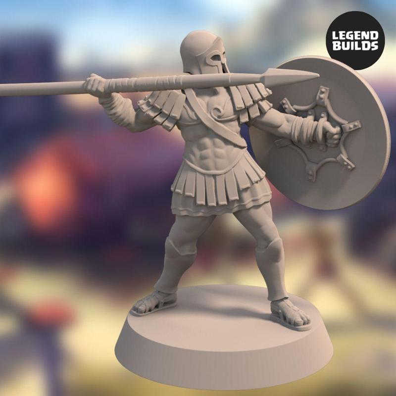 Realm of Eros Soldier with Spear – Pose 3 – 3D Printable Miniatures