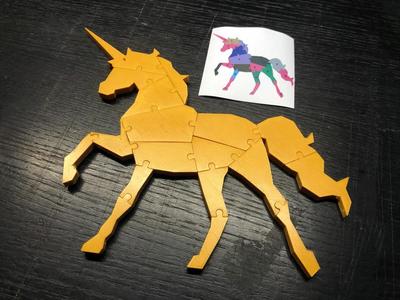 Unicorn lowpoly puzzle