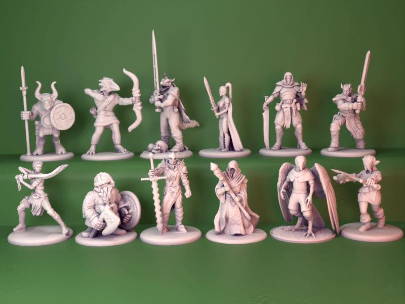 DnD Player Character pack5 miniatures