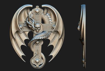 Dragon Cross Relief