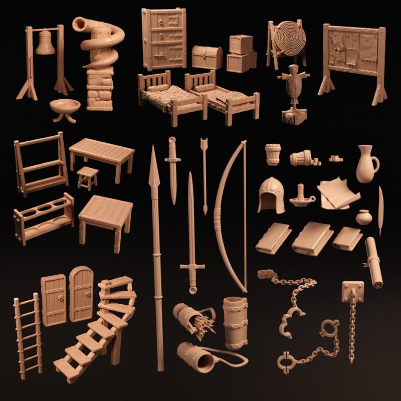 Castle and Barracks Objects and Props