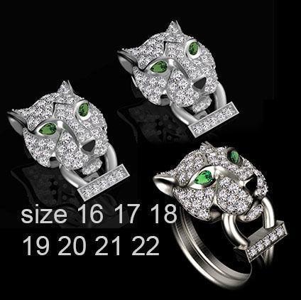 ring and earrings panther