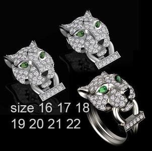 ring and earrings panther