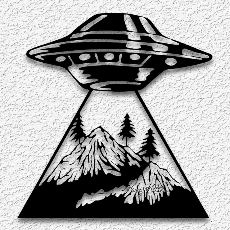 flying saucer wall art alien spaceship home decor