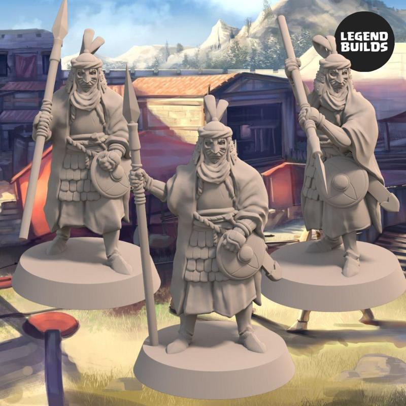 Temple Guards of Adan-Maduk Bundle (3 miniatures) – 3D printable miniature – STL file