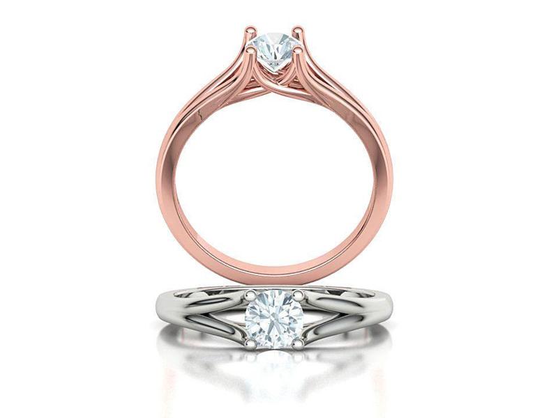 Solitaire Engagement ring Split Shank design 3dmodel