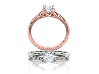 Solitaire Engagement ring Split Shank design 3dmodel