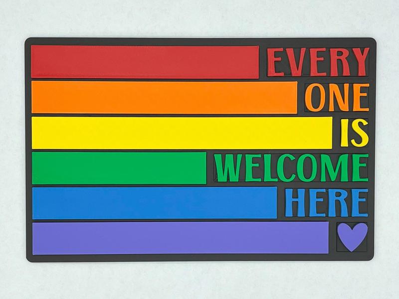 Everyone Is Welcome Here LGBT+ Gay Pride No AMS
