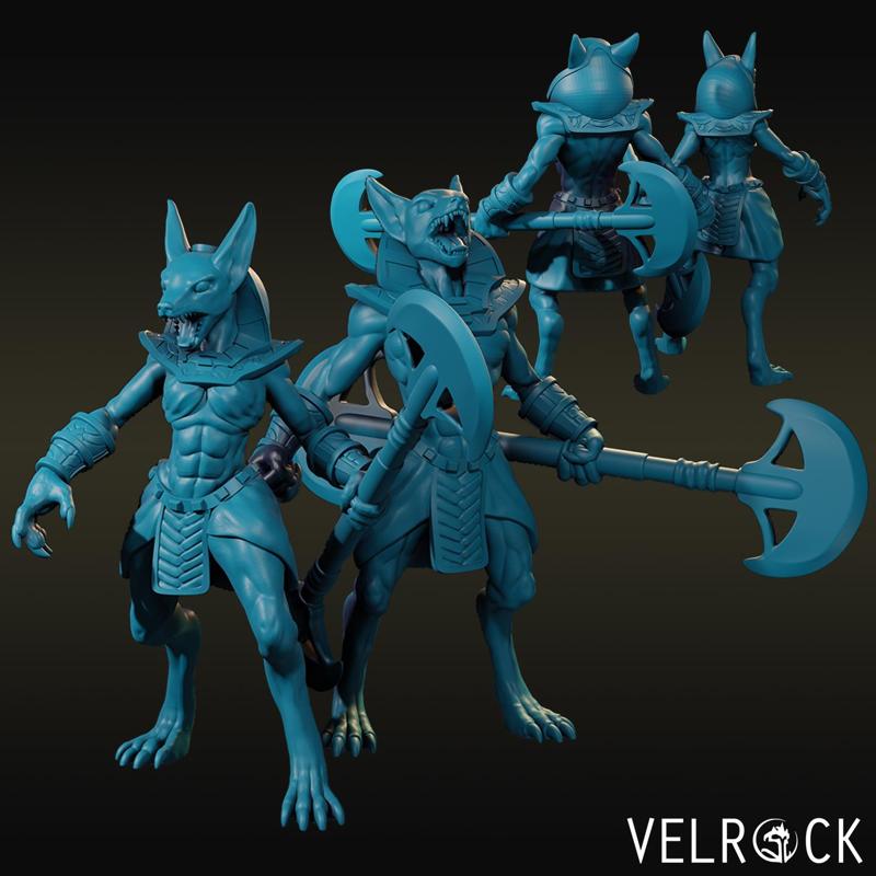 Anubis Soldier Warriors with Glaive (Male and Female)