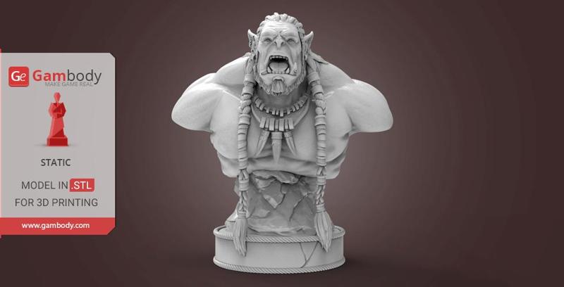 Chieftain Durotan Bust 3D Model | Static