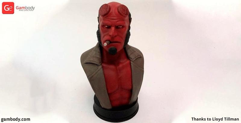 Hellboy Bust 3D Printing Figurine | Assembly