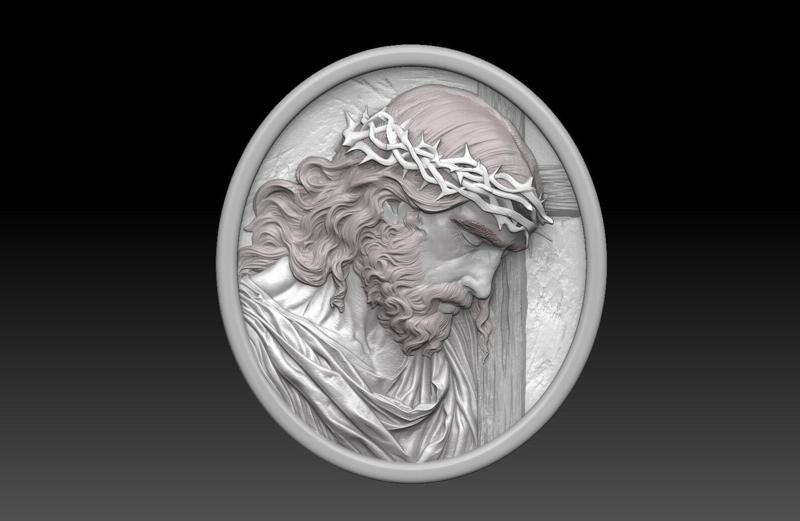 Jesus Christ  bas relief Medallion