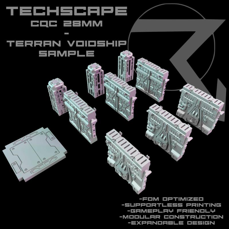 TECHSCAPE CQC – 28mm – Terran Voidship FREE Sample (40k Boarding Action and Into The Dark Compatible)
