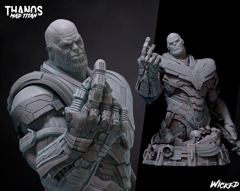 Wicked Marvel Thanos Bust Tested and ready for 3d printing