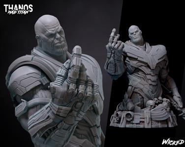 Wicked Marvel Thanos Bust Tested and ready for 3d printing