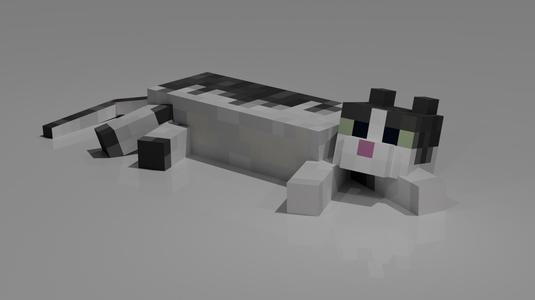 Minecraft Cat Statuette