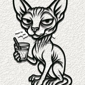 funny sphynx kitty cat WALL ART HOME DECOR