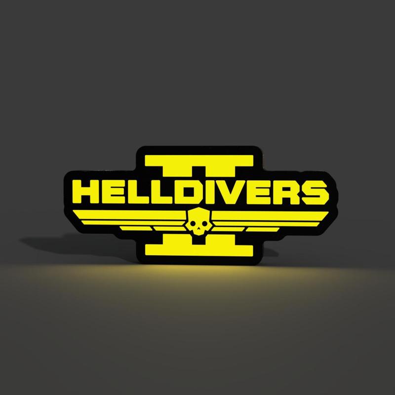 Helldivers Logo Lightbox LED Lamp
