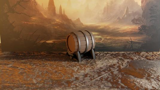 Wooden Barrel with stand for wargming / RPG