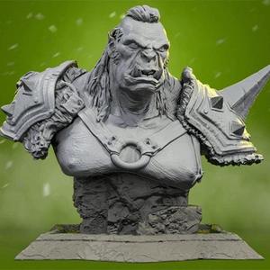 Orc The Executioner Bust STL files for 3D Printing | Assembly Model