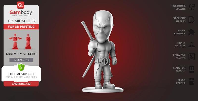Chibi Deadpool 3D Printing Figurine | Assembly