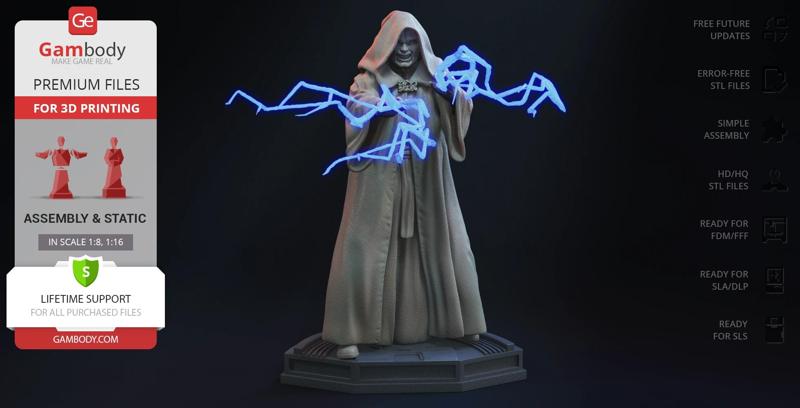 Darth Sidious STL files for 3D Printing | Assembly Model