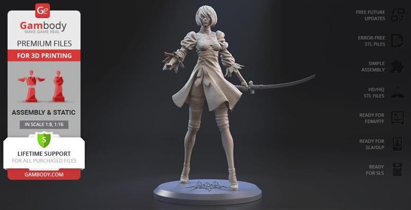 NieR: Automata 2B 3D Printing Figurine | Assembly