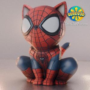 Spider Cat – Spiderman Cosplay Cat – 3D print STL and multicolor 3MF file