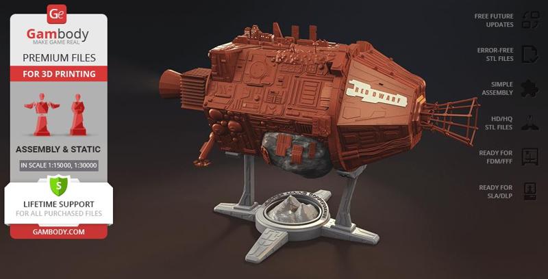 Red Dwarf Mining Ship 3D Printing Model | Assembly