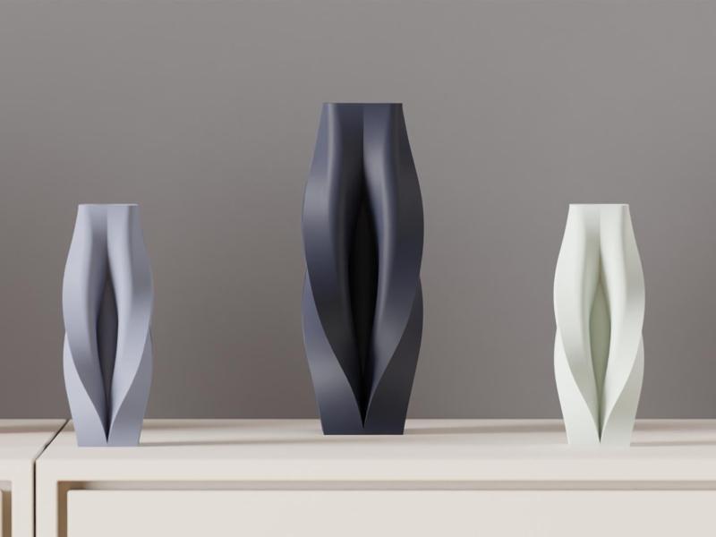 Modern Twisted Vase. elegant Aesthetic Decor.
