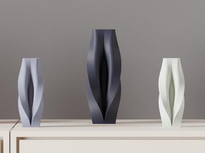 Modern Twisted Vase. elegant Aesthetic Decor.