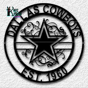 Dallas Cowboys Est Sign wall art Football Team Decor
