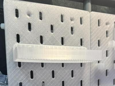 IKEA pegboard, 5mm thick, can be placed on the desktop with brackets