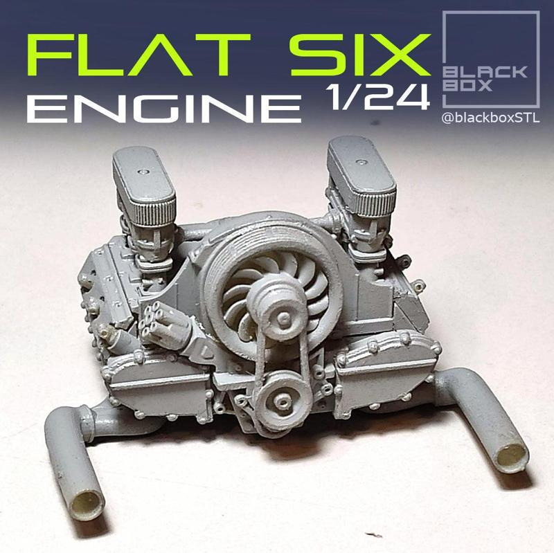Flat six ENGINE 1-24th for modelkits and diecast