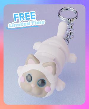 Flexi Balinese Cat Laying Down Keychain (Single Color)