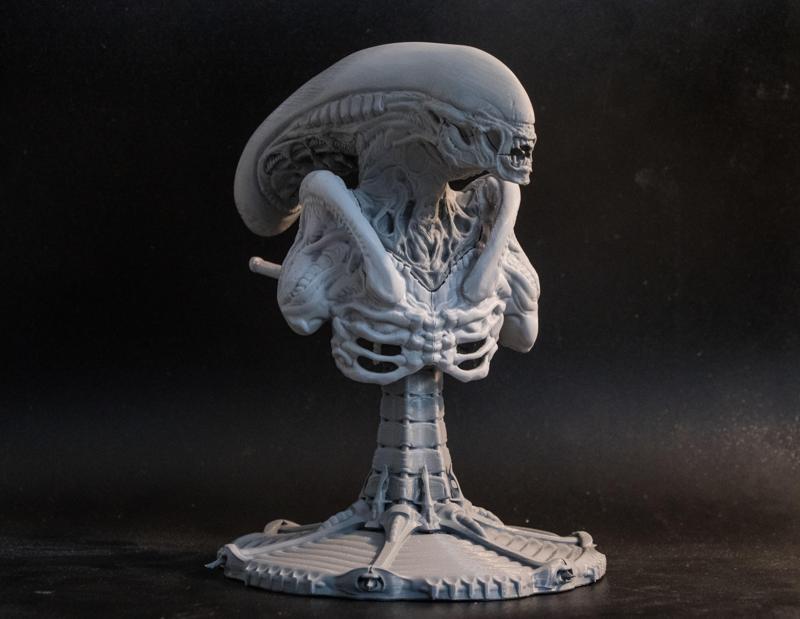 Alien bust statue