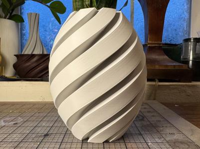 “Cloud Olive” Spiral Contemporary Vase