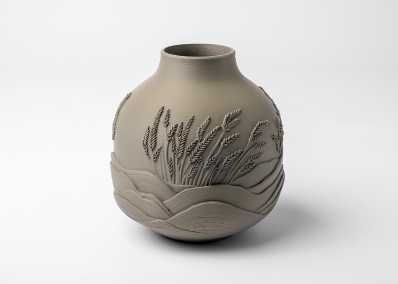 Wheatfield Vase – 3D-Printable Rustic Decor with Nature Relief