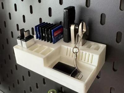 IKEA pegboard accessories SD card adapter storage kit