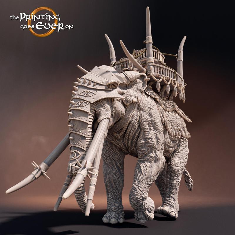 Giant War Elephant – Gargantuan – Pre-supported + Crew