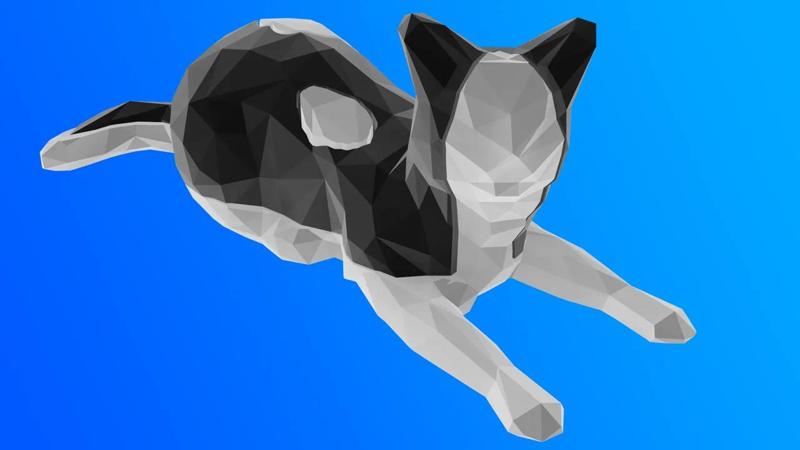Low Poly Cat (Single Extruder – Dual Colors)