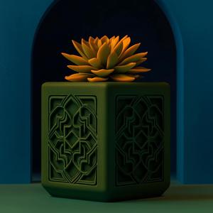 Arabesque Bloom Planter – Decorative Succulent Holder with Intricate Patterns